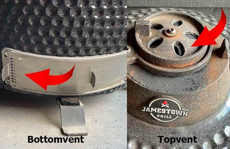 De bottomvent & topvent dichter is dus minder zuurstof = lagere temperatuur